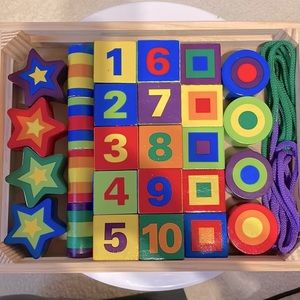 Melissa & Doug Deluxe Wooden Lacing Bead Set